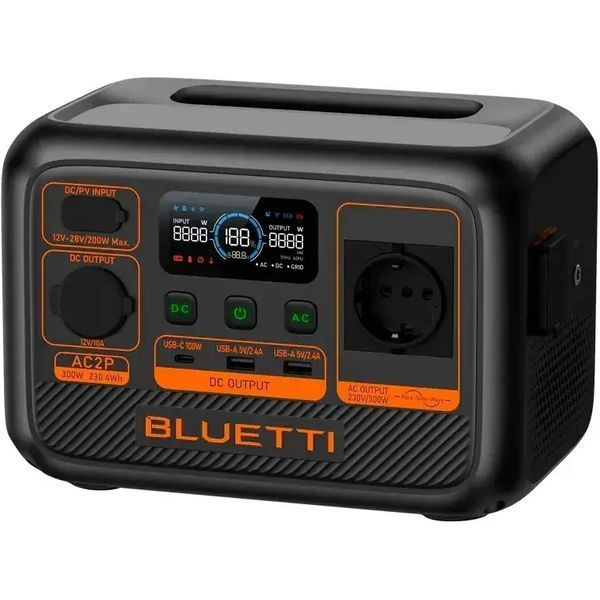 Портативна зарядна станція Bluetti AC2P 300W &mdash; 3 USB порти, розетка EU, захист від перегріву Zcg12-87kj фото