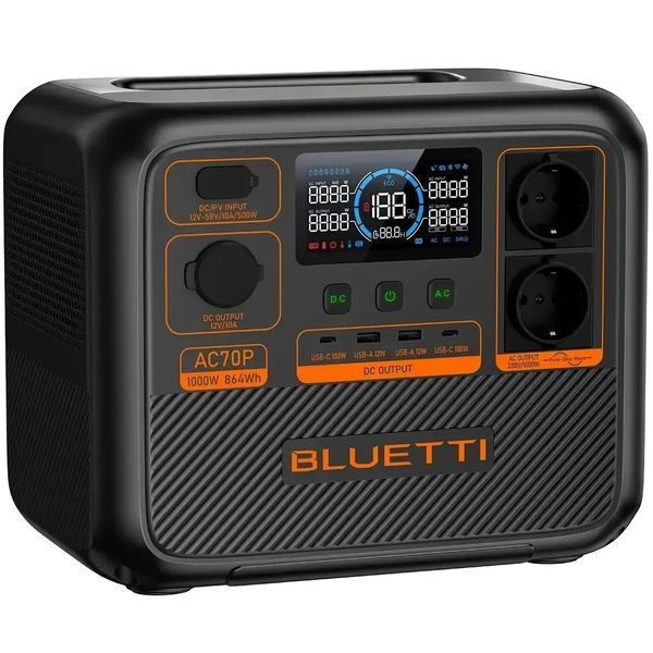Bluetti AC70P &mdash; портативна зарядна станція 1000W для дому, подорожей і кемпінгу 98Gh-7i фото