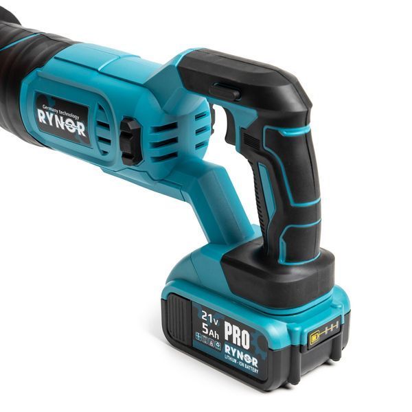 Акумуляторна шабельна пила Rynor SW21 Pro (21В, 5А&middot;год) безщіткова ножівка з двома батареями для дерева та металу 2904292294 фото