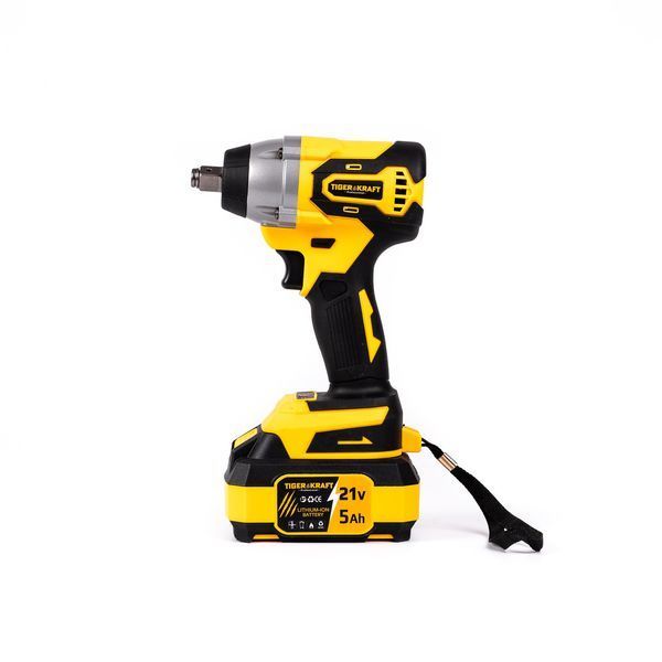 Аккумуляторный ударный гайковерт TigerKraft GR895 PRO (21В, 5Ач, 500 Нм) бесщёточный для авто 2693729448 фото