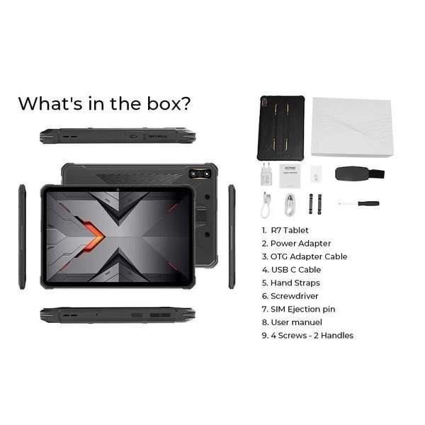 Hotwav Tab R7 &mdash; захищений планшет 6GB RAM / 256GB пам&rsquo;яті, акумулятор 15600 mAh, Dual SIM, чорний Dan6r фото