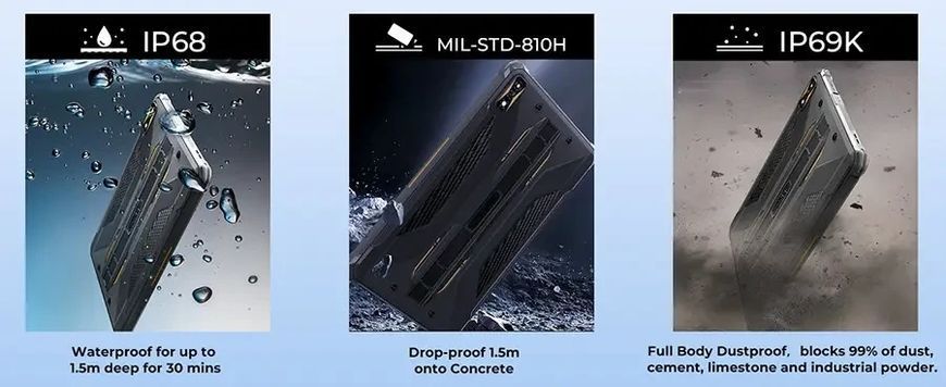Hotwav Tab R7 &mdash; захищений планшет 6GB RAM / 256GB пам&rsquo;яті, акумулятор 15600 mAh, Dual SIM, чорний Dan6r фото