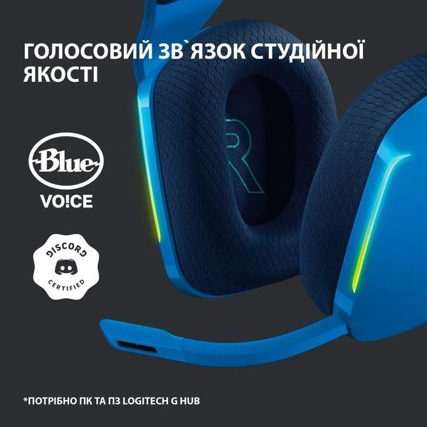 Навушники Logitech G733 Lightspeed Wireless RGB Blue Ігрові навушники з мікрофоном 238 фото