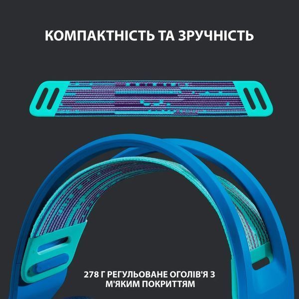 Навушники Logitech G733 Lightspeed Wireless RGB Blue Ігрові навушники з мікрофоном 238 фото