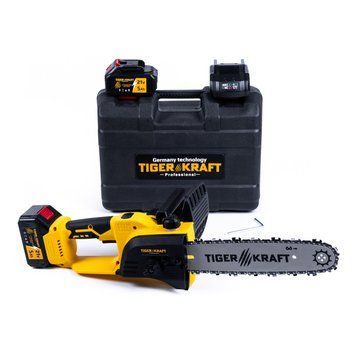 Ланцюгова АКБ пила TigerKraft TG18 PRO 21V (5Ah, 30 см) безщіткова модель із 2 батареями для розпилу дров 2749719443 фото
