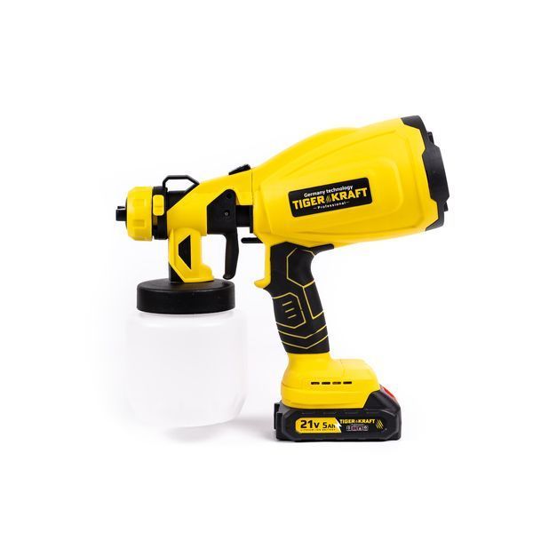Акумуляторний фарбопульт TigerKraft SG21 PRO (21В, 5А&middot;год) АКБ пульверизатор з регулюванням подачі фарби 2802808940 фото