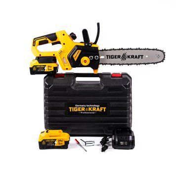 Безщіткова АКБ пила TigerKraft TG22 PRO 21V (5Ah, 30 см) садова ланцюгова пила з індикатором/дисплеєм 2806207429 фото